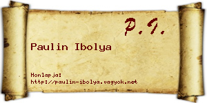 Paulin Ibolya névjegykártya
